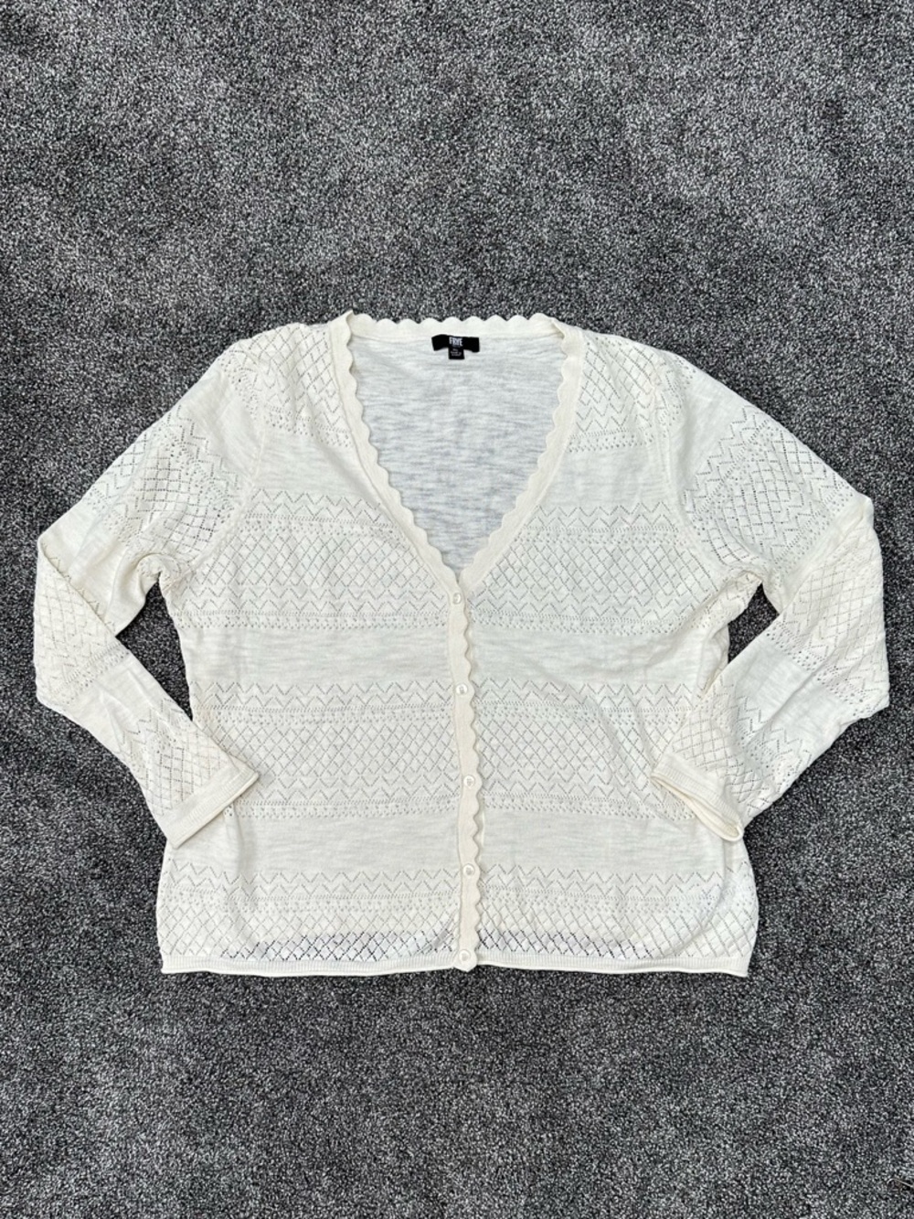 Frye 100% Cotton Long Sleeve White Cardigan